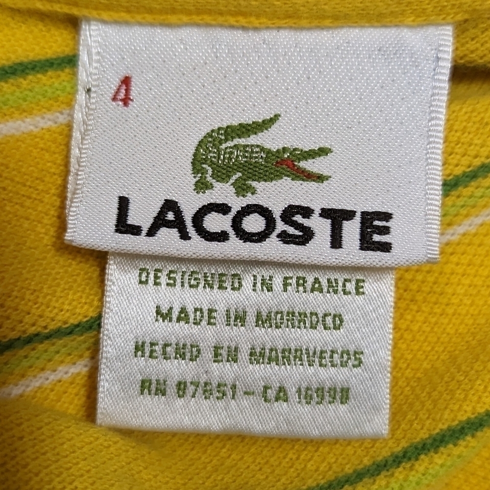 Lacoste Pique Knit Strip Polo Sz EU 4/ US S - Picture 9 of 12